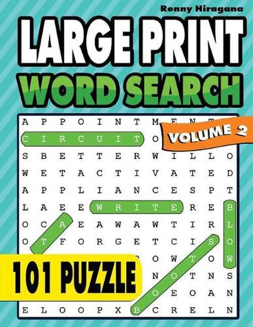 LARGE PRINT WORD Search: 101 Puzzles ( Volume 2 ) by Renny Hiragana ...