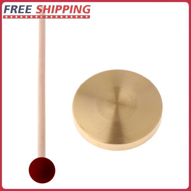 21cm Hand Gong Copper Cymbals with Wooden Stick for Band Rhythm Kids Music Toy