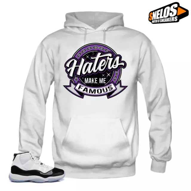 Hoodie to Match Jordan 11 Concord-Haters White