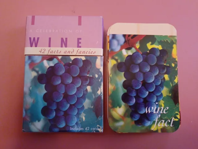 Wine Cards: A Celebration Of Wine 42 Facts & Fancies Complete 42 Card Set W/ Bag