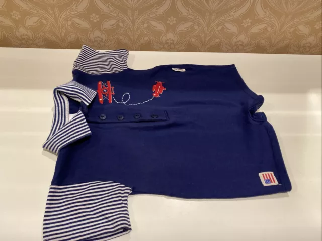 Carter’s Vintage Baby Boy Size 12-18 Months Blue Airplane Shorts Romper