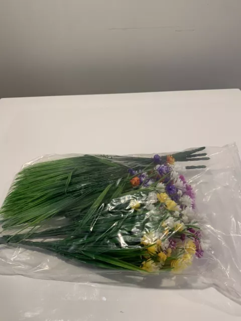 Artificial Flowers Fake Indoor/ Outdoor UV Resistant Flower Decor 10 Pack