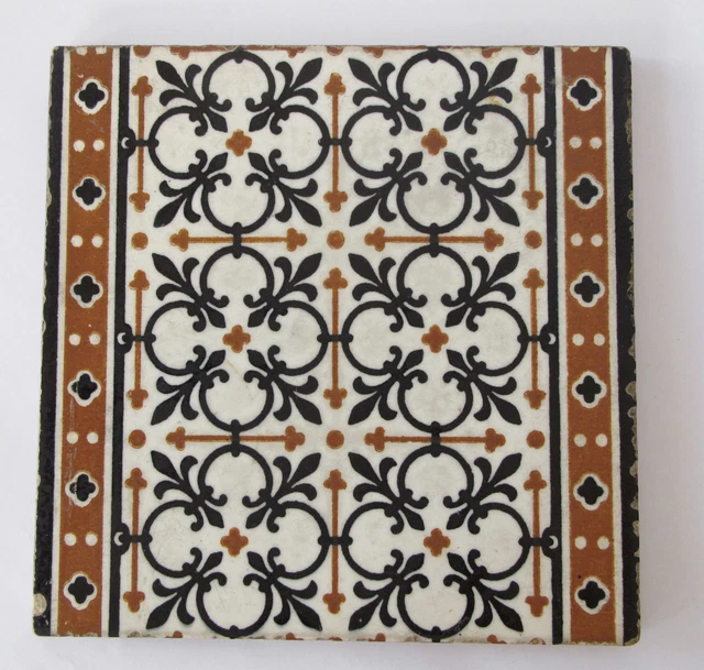 Antique - Minton Hollins & Co.  8 x 8”  tile  c.1870’s - Lovely condition