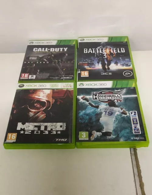 lot 4 jeux pour console Xbox 360 microsoft metro 2033 call of duty