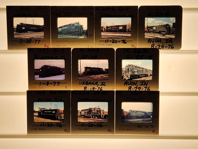 Orig. Slide Grab Bag - Penn Central Diesels - PC  - 10 Slide Grab Bag