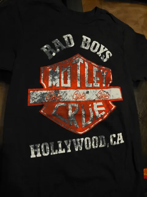 Motley Crue Bad Boys Hollywood Ca Girls Mens Small Harley Davidson Logo Shirt