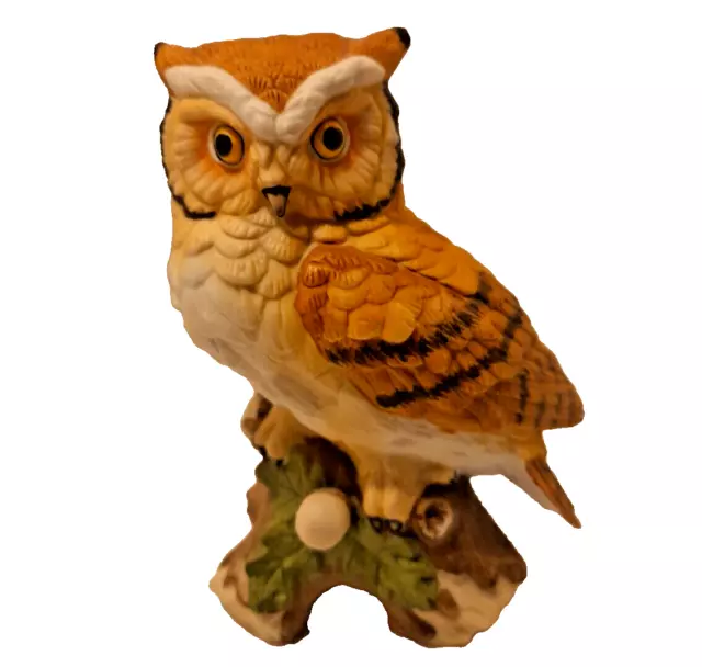 Lefton Owl Figurine #00748 Vtg 90s Hand Painted Signed Original Sticker 5 in