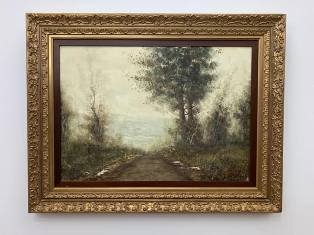 Altes Ölbild Ölgemälde oel painting signiert unleserlich Landschaft  Nachlass