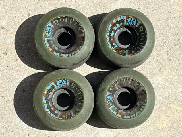 VINTAGE ORIGINAL Used Santa Cruz Bullet Church Glass Skateboard Wheels 92A 1980s