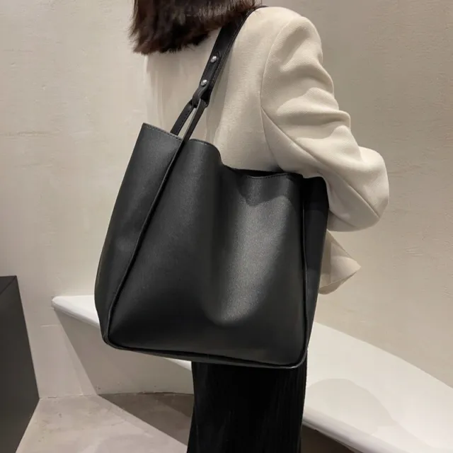 Handbag Shoulder Underarm Bag Tote Shopper Large Faux Leather Minimal Zara F