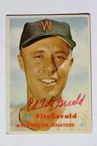 Washington Senators Ed Fitzgerald signed / autographed 1957 Topps baseball card-