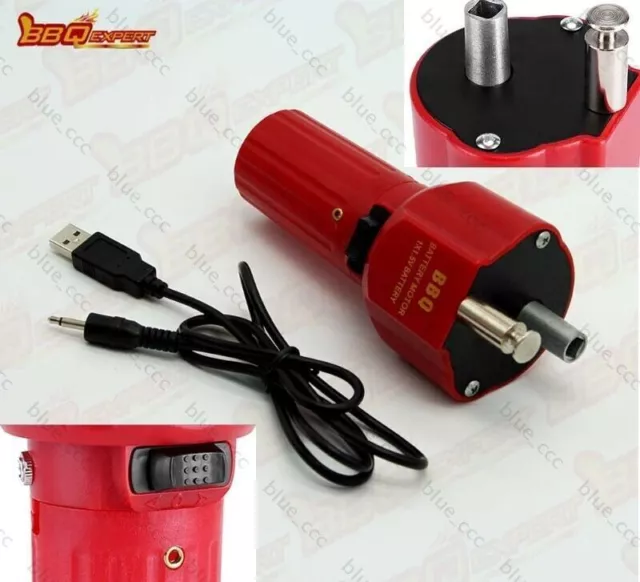 5V Rotator Grillmotor Motor BBQ Grillspieß Spießantrieb Spießdreher USB Kabel