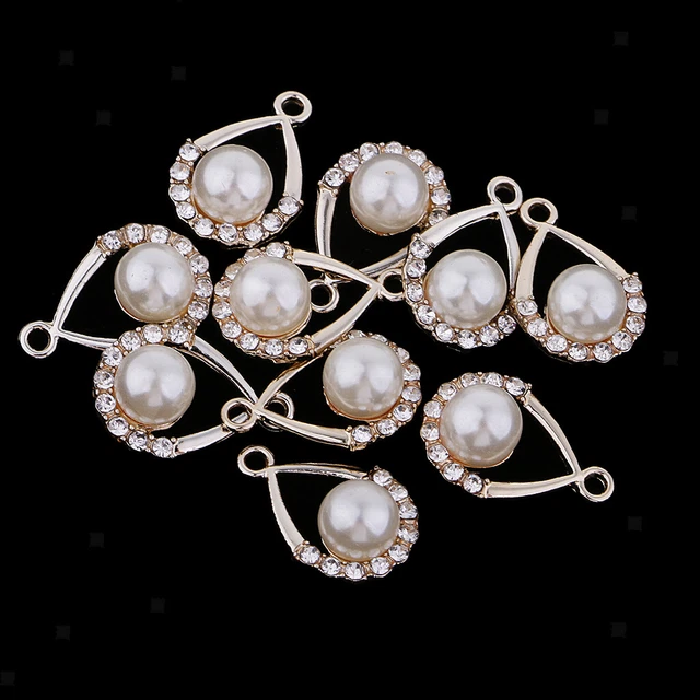 10x Tropfen Perle Kristall Charms Anhänger für DIY Halskette Schmuck