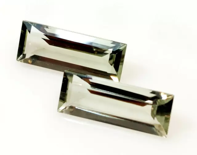 1x Prasiolite - Vert Baguette à Facettes 18x7x5mm 5,80 -6,10ct. (2199) 3