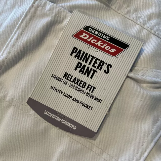 GENUINE DICKIES WHITE Painters Pants Men's FLEX Relaxed Fit $27.88 ...