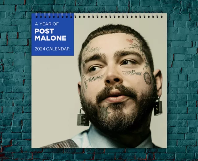 POST MALONE CALENDAR 2024, Celebrity Calendar, Post Malone 2024 Wall