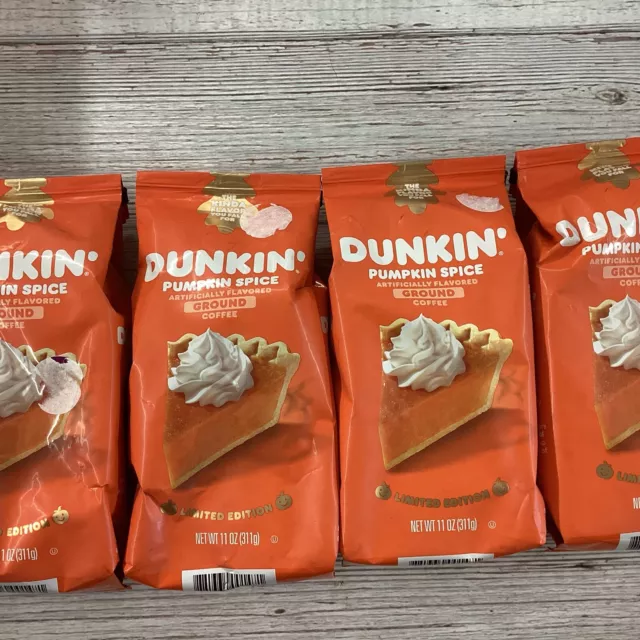 Dunkin’ Pumpkin Spice Ground Coffee 11 oz Limited Ed. - 4 Pack  BB 5/2024