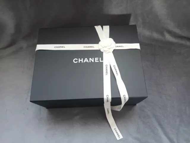 GENUINE MAGNETIC CHANEL Gift Box, Ribbon, Camillia, tissue - approx  42x31x18 cm £40.99 - PicClick UK