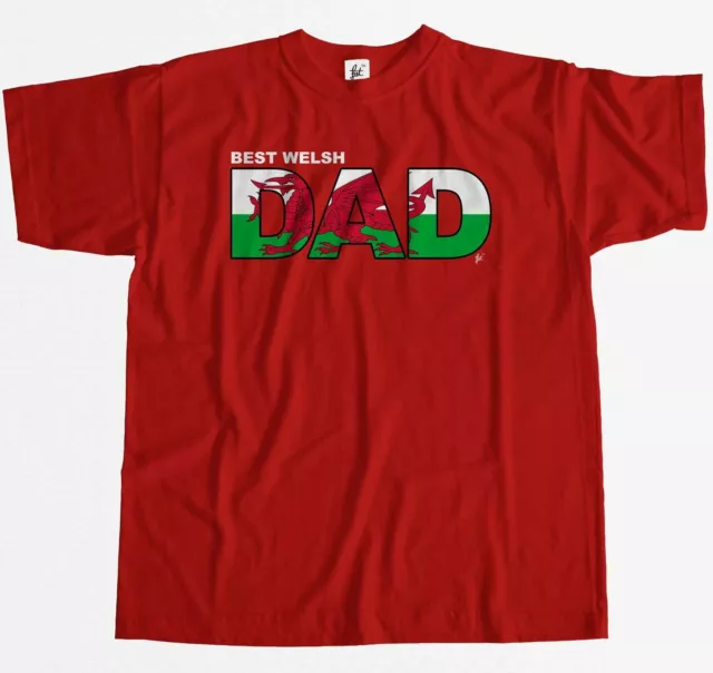 Best Welsh Dad Wales Fathers Day Gift Patriotic Birthday Christmas Mens T-Shirt