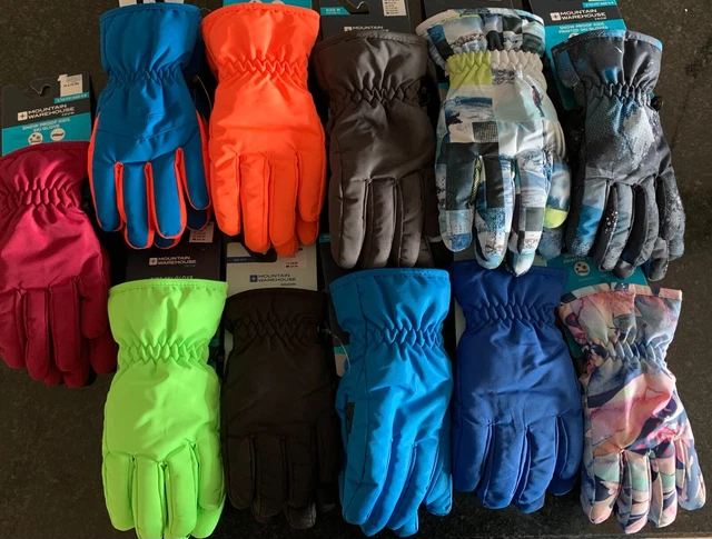 NEU Mountain Warehouse Kinder Ski schneedichte Handschuhe Jungen Mädchen Fäustlinge mehrfarbig