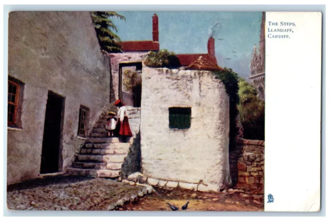 c1910 The Steps Llandaff Cardiff Wales Unposted Oilette Tuck Art Postcard