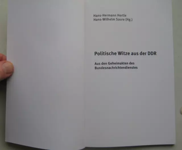 AUS DEN GEHEIMAKTEN des BND Hertle politische Witze aus der DDR MfS