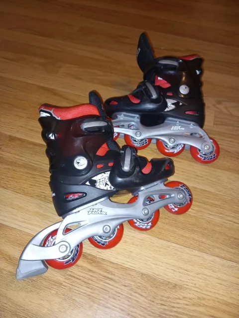 Red Inline Skates No Fear Adjustable Size 1-4