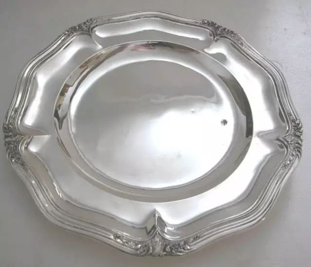 A Gorgeous French Sterling Silver Big Round Plate Or Tray Produced By Puiforcat