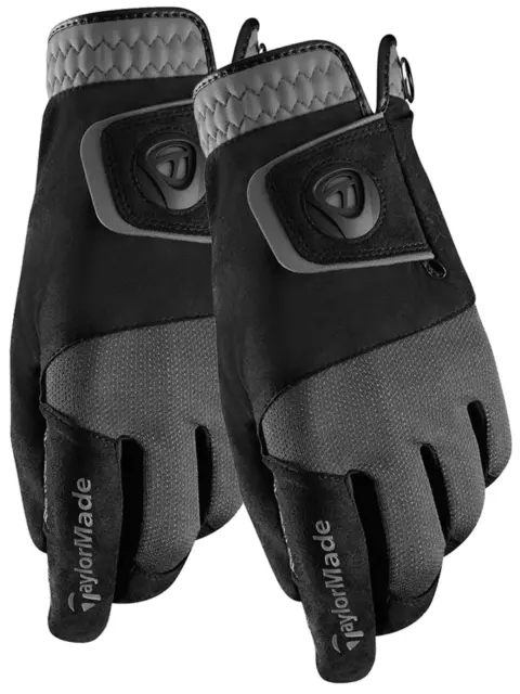 TaylorMade Rain Control Pair Of Golf Gloves Mens - Black