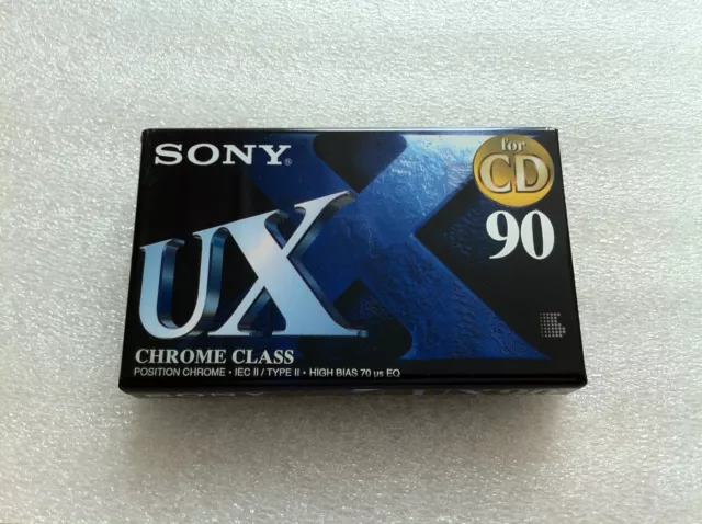 Sony UX 90 Chrome Audio Cassette Tape NEW 1998 Made In Italy