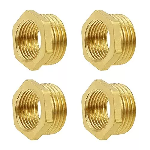 PLCatis 4Pz Riduttore in Ottone 1/2 "(20 mm) Filettatura Interna x 3/8" (M3y)