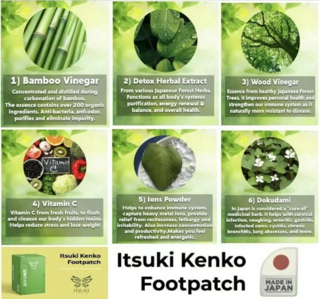 Detox Patch Itsuki Kenko Health Foot Pads Pulizia a base di erbe Detox 50 pezzi 3