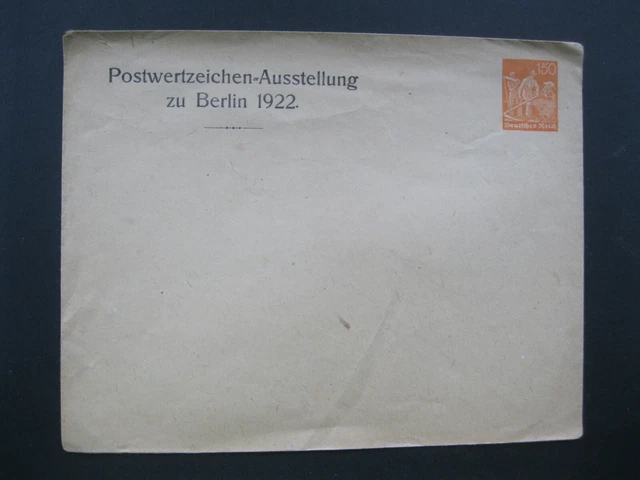 Deutsches Reich Ganzsache Brief 150 Pfg. Postwertzeichen-Ausstellung Berlin 1922