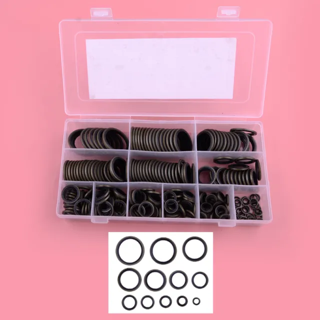 245pcs Bonded Seal Round Ring Washer Oil Drain Screw Nut Gasket Assortment Kit