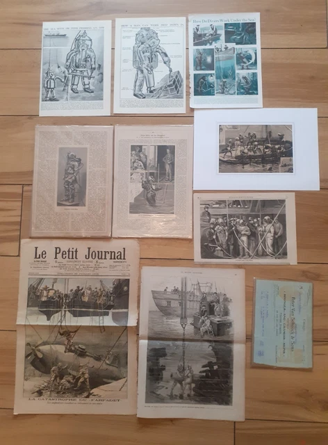 ANTIQUE ORIGINAL DEEP Sea Diver Prints Sponge Diving Siebe Gorman ...