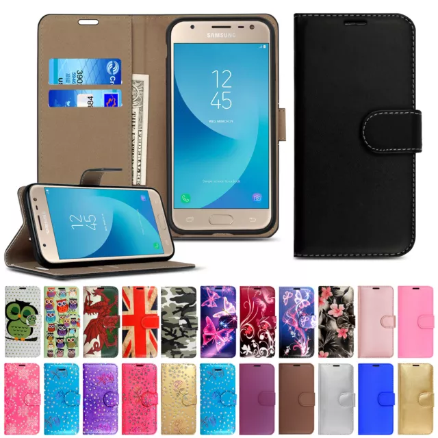 Case For Samsung J3 J4 J5 J6 Plus J7 J8 Leather Flip Card Wallet Phone Cover