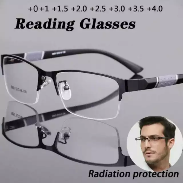 Gafas de lectura para hombres y mujeres, lentes de lectura de medio Marco de alt