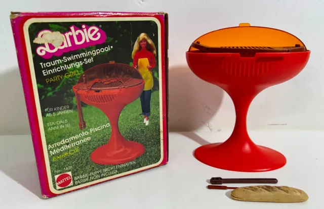 58654 Giocattolo Barbie No. 1478 - Arredamento Piscina Barbecue - Mattel 1980