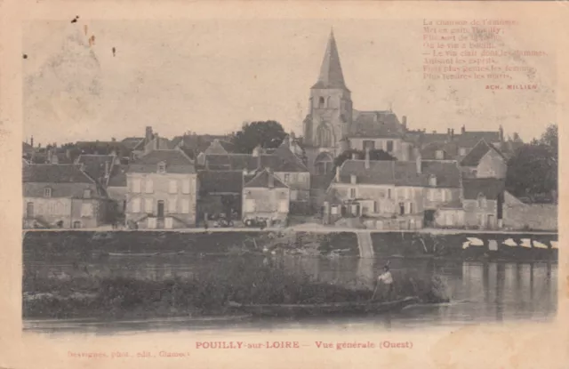 POUILLY-SUR-LOIRE vue générale photo-éd desvignes timbrée 1904