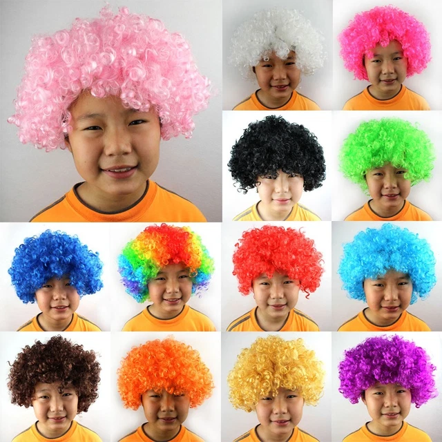 Wig Cosplay Clown Unisex Costume Curly Hair Disco Fancy Dress Hairpieces