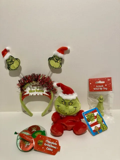 Grinch Beanie Wind Up Toy Head Boppers Chocolate Coins Christmas Gifts