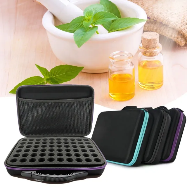 60 Slot 10/15ml Cell Essential Carry Case Aromatherapy Oil Holder Storage Bag UK