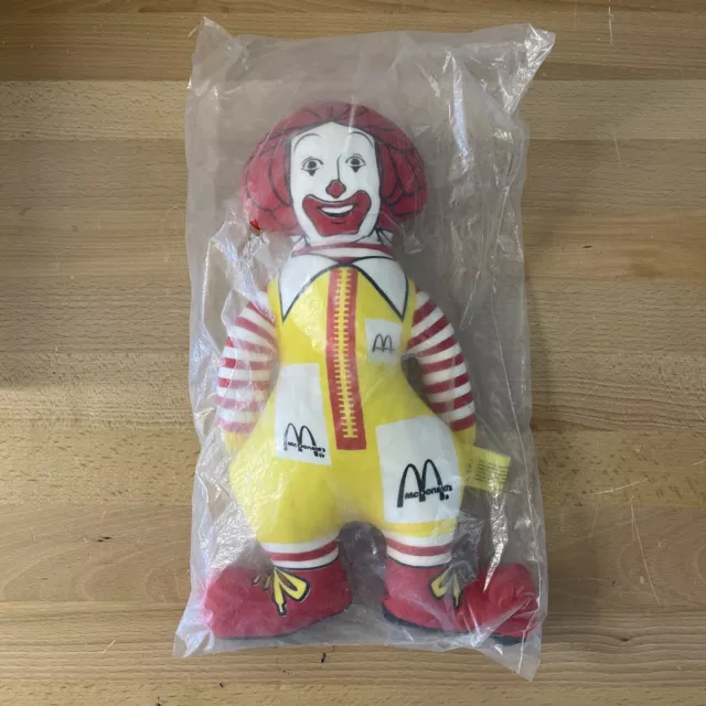 NEW VINTAGE 1970's McDonald's RONALD MCDONALD 13" PLUSH TOY SEALED IN BAG