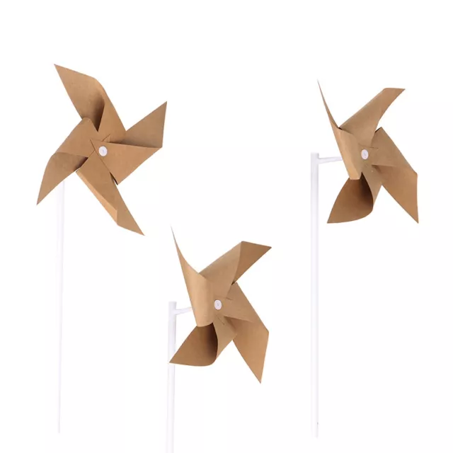 3Pcs Paper Party Pinwheels Craft Windmill Vintage Style Craft Toys Wind Spinn LX