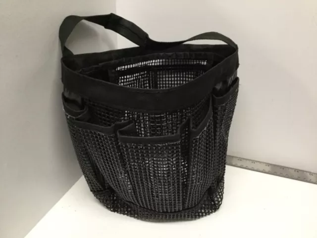 Bolso de Mano Artesanal Bingo Hobby Malla Caddy Negro Material Gomado Múltiples Bolsillos H6