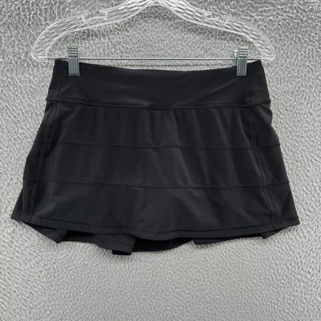 Lululemon Skort Womens 6 Black Tennis Gym Hiking Yoga Pace Rival Skirt Skort