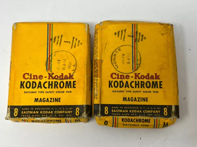 2  Cine-Kodak Kodachrome film daylight safety 8MM Film recordings AS IS