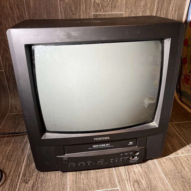 Toshiba 13" TV VCR VHS Player Combo Retro Gaming MV13L2 - TESTED - NO REMOTE EXC