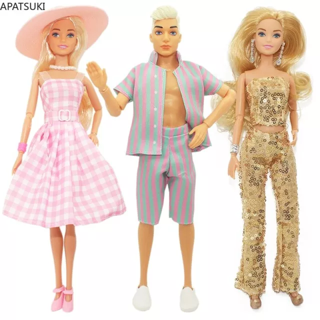 Movie Fashion Dress Clothes Set For Barbie Doll  Top Pants Outfits For Ken Dolls
