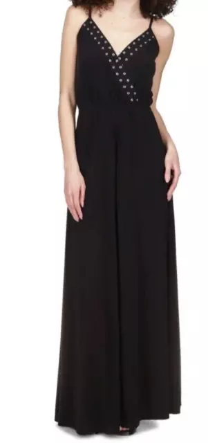 Michael Kors Women's Grommet Faux-Wrap Maxi Dress Black Size PS